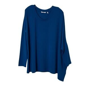 Soft Surroundings Petelia Pullover Jersey Knit Tunic Sapphire Heather Large